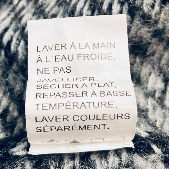 Y2K Shacket Cosy Sweater Size L Black Cream Acrylic/Nylon/Mohair Blend Conrad C - Picture 10 of 10